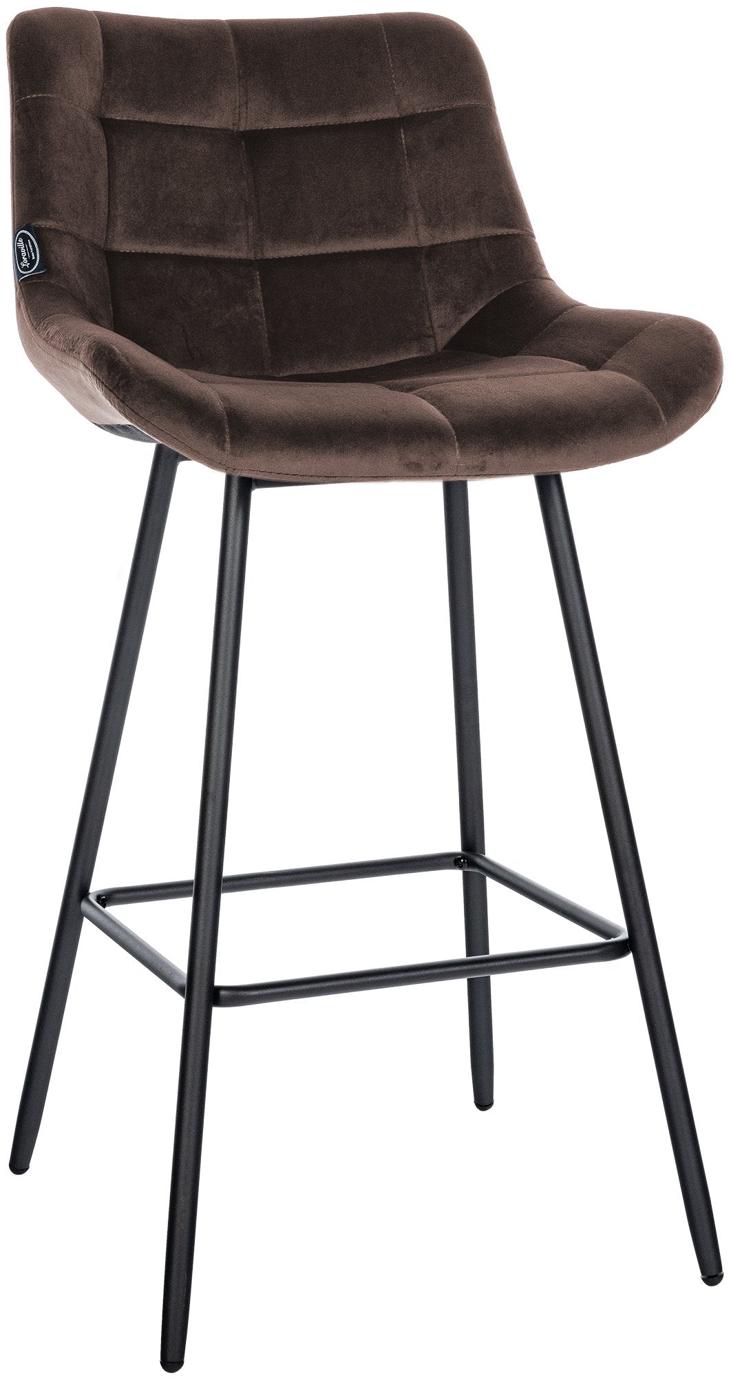 Moderne Barstoel - Kruk - Comfortabel Zitcomfort, Fluweel of Kunstleer, Stevig Onderstel Kleur bruin Materiaal zacht