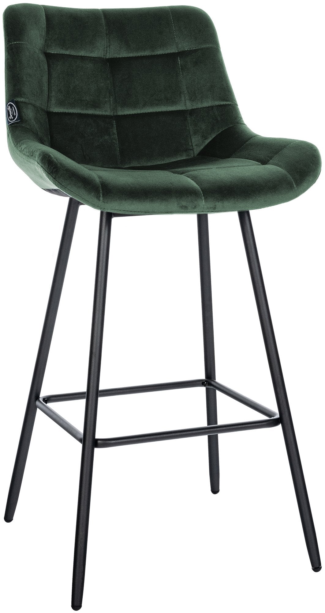 Moderne Barstoel - Kruk - Comfortabel Zitcomfort, Fluweel of Kunstleer, Stevig Onderstel Kleur donkergroen Materiaal zacht