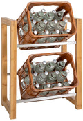 Drankkrat Rek - Opslagunit - Esthetisch Design met Gemakkelijke Toegang Kleur natuur Maat voor 2 dozen