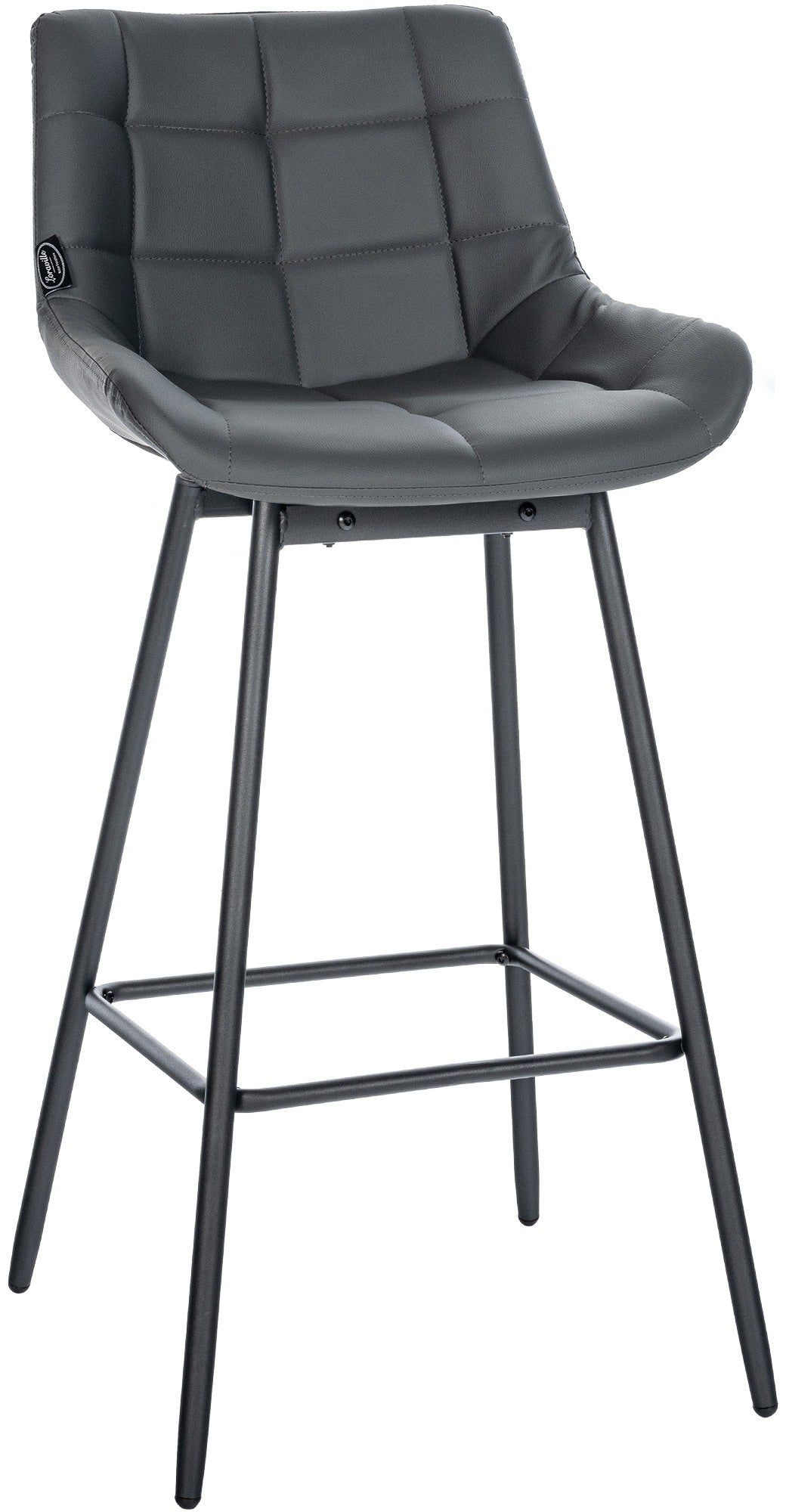 Draaibare Barstoel - Kruk - Luxe Fluweel, Comfortabel & Modern Design Kleur grijs Materiaal kunstleer