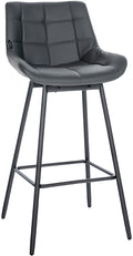 Draaibare Barstoel - Kruk - Luxe Fluweel, Comfortabel & Modern Design Kleur grijs Materiaal kunstleer