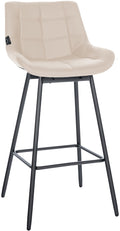 Draaibare Barstoel - Kruk - Luxe Fluweel, Comfortabel & Modern Design Kleur crème Materiaal kunstleer