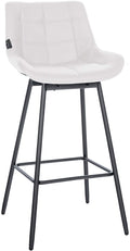 Draaibare Barkruk, Roterende Zit, Maximaal Comfort - Fluweel of Kunstleer Kleur wit