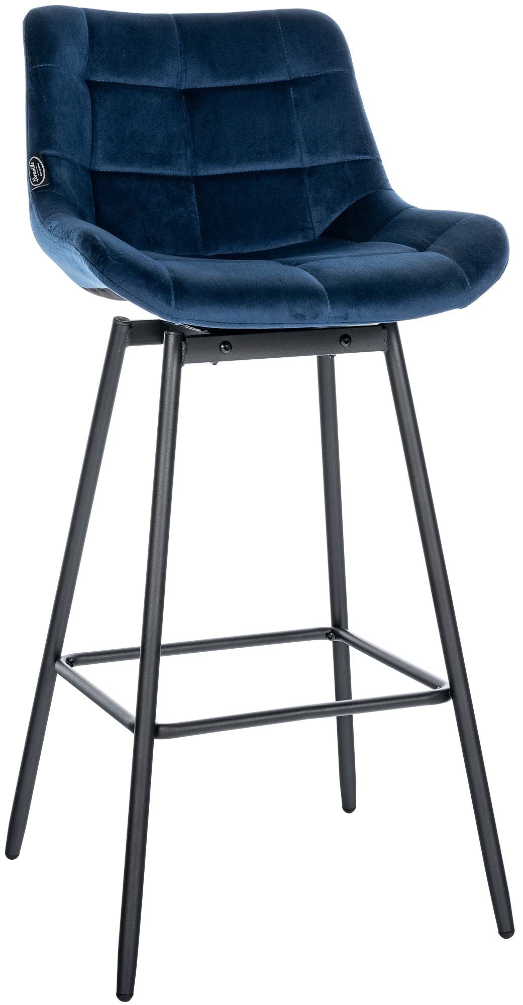 Draaibare Barstoel - Kruk - Luxe Fluweel, Comfortabel & Modern Design Kleur blauw Materiaal zacht