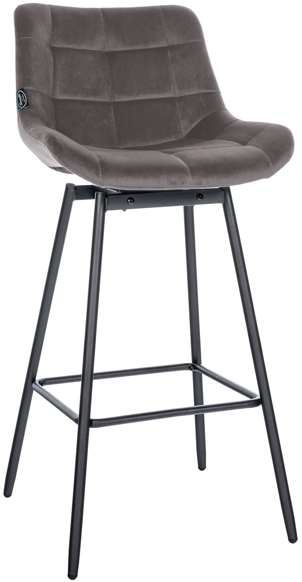 Draaibare Barstoel - Kruk - Luxe Fluweel, Comfortabel & Modern Design Kleur grijs Materiaal zacht