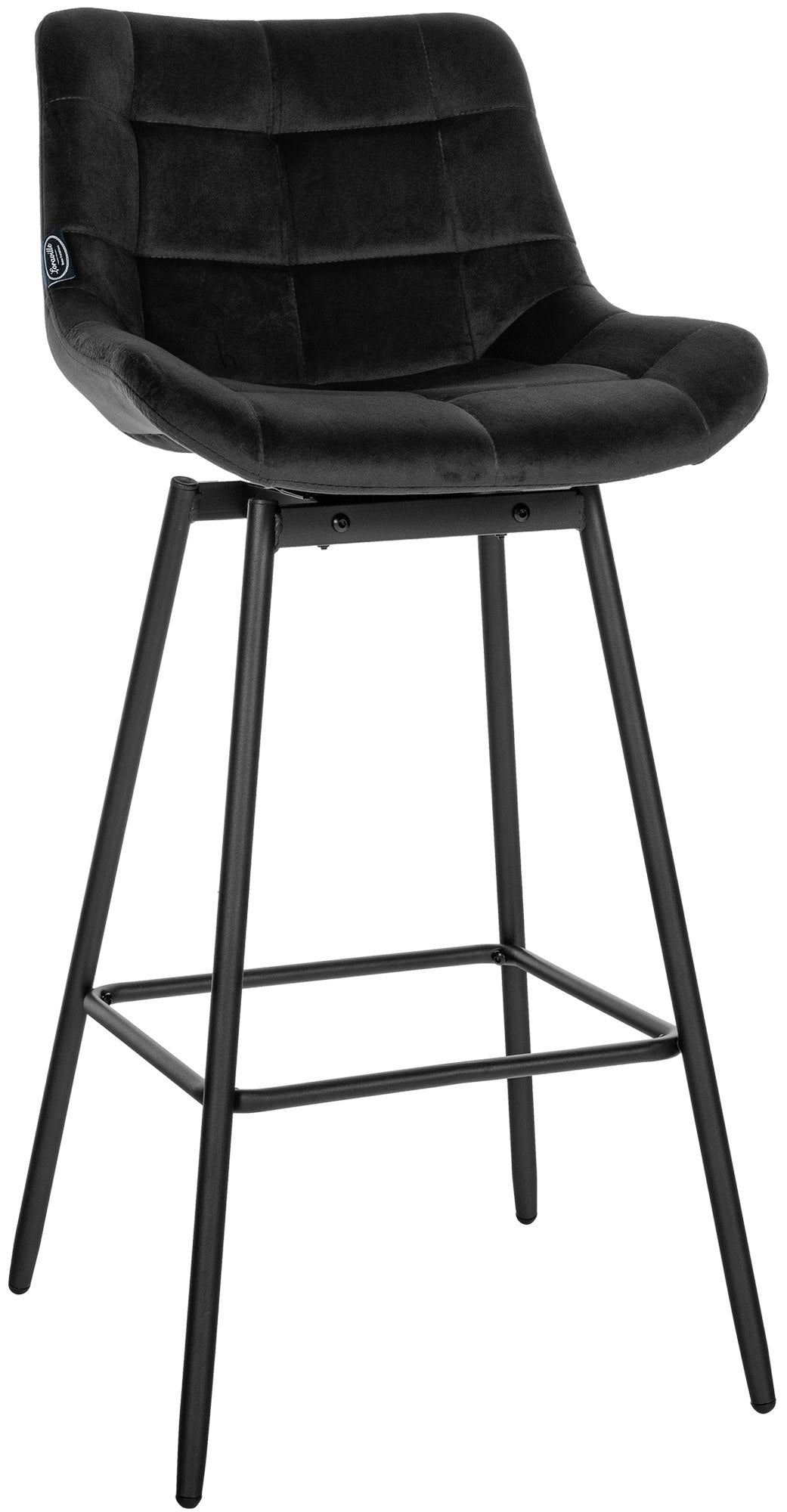 Draaibare Barstoel - Kruk - Luxe Fluweel, Comfortabel & Modern Design Kleur zwart Materiaal zacht