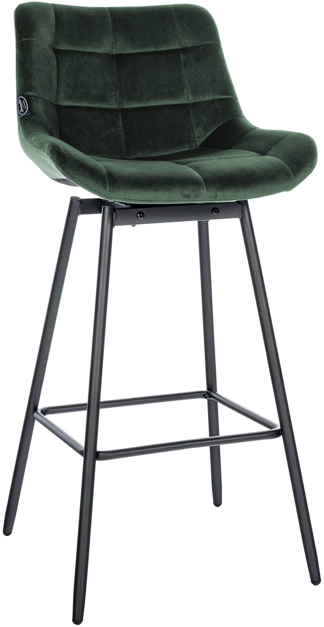 Draaibare Barstoel - Kruk - Luxe Fluweel, Comfortabel & Modern Design Kleur donkergroen Materiaal zacht