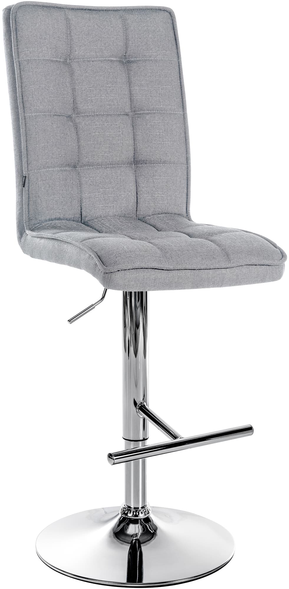 Barkruk Stof - Comfortabele Kruk - Verstelbaar & 360° Draaibaar Kleur lichtgrijs