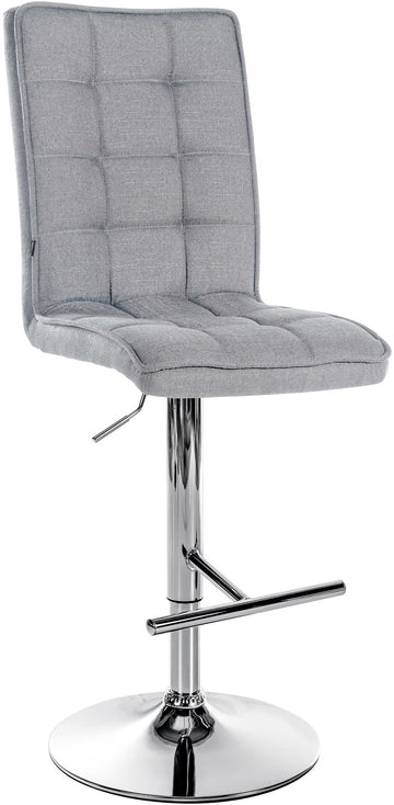 Barkruk Stof - Comfortabele Kruk - Verstelbaar & 360° Draaibaar Kleur lichtgrijs