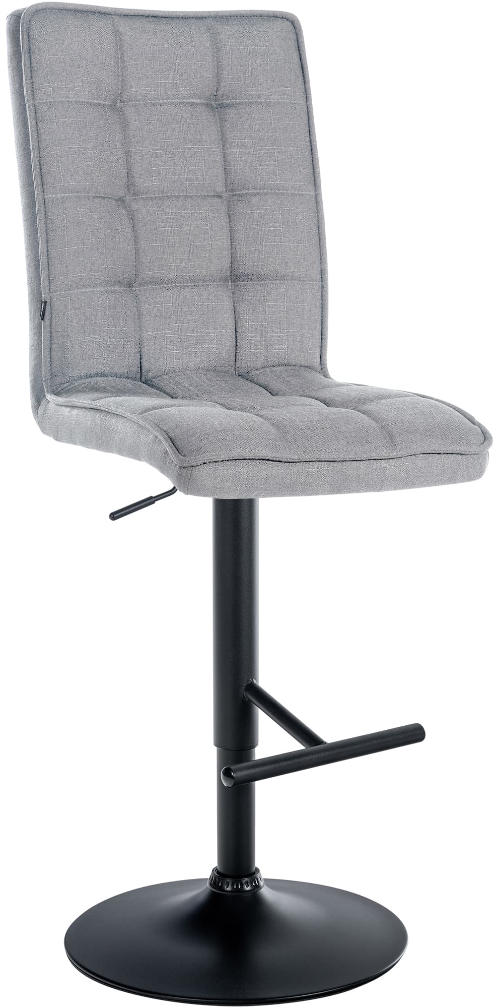 Barkruk Stof - Stoel - Draaibaar & Verstelbaar voor Comfort Kleur lichtgrijs