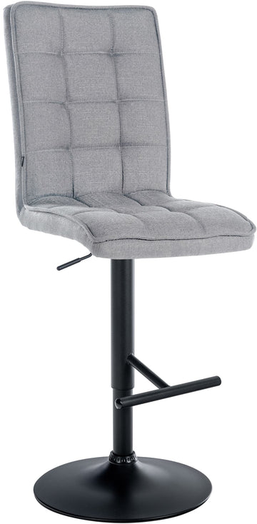 Barkruk Stof - Stoel - Draaibaar & Verstelbaar voor Comfort Kleur lichtgrijs