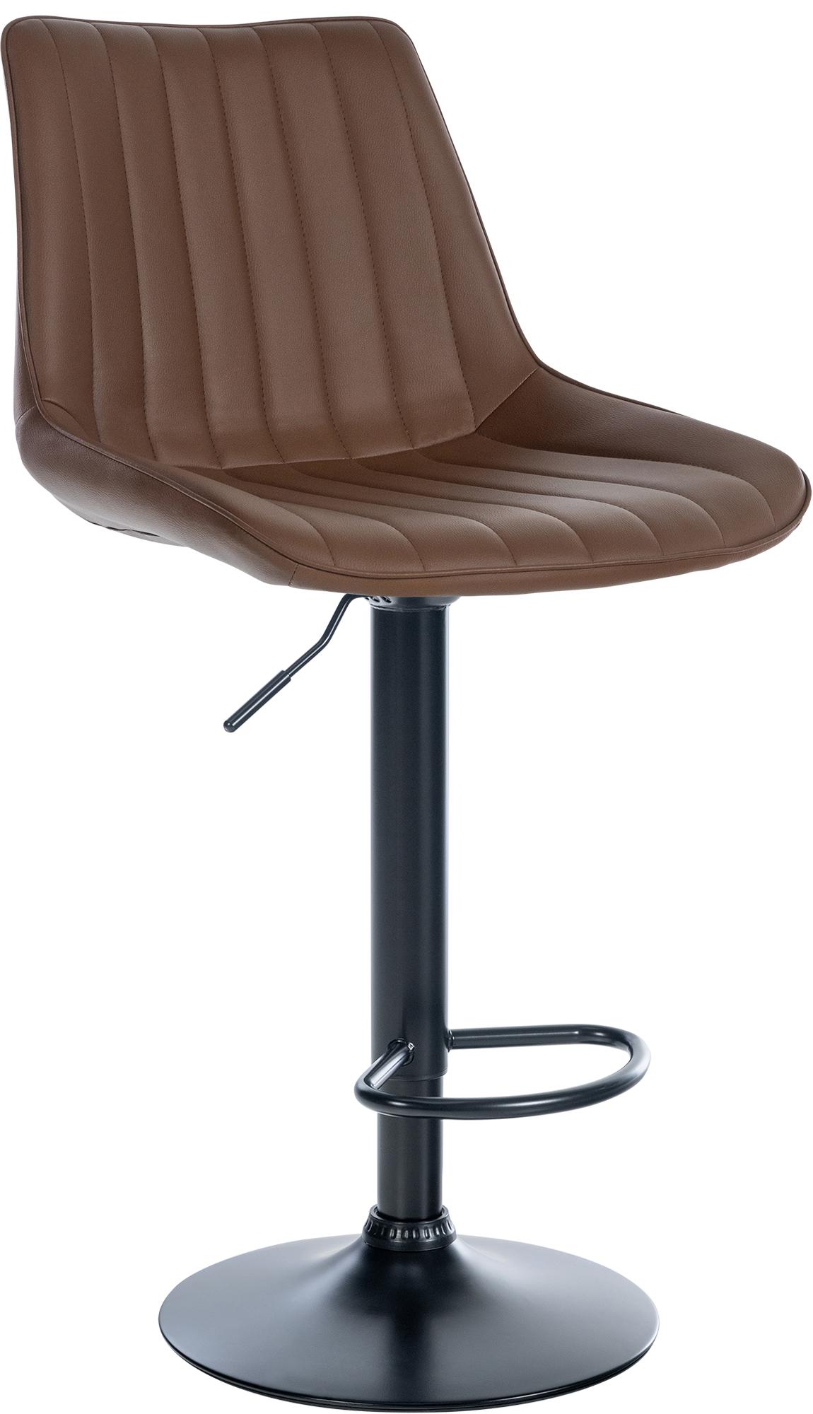 Moderne Kunstleren Barkruk - Stijlvolle Barstoel - Fantastisch Zitcomfort, 360° Draaibaar Kleur bruin Onderstel Kleur zwart