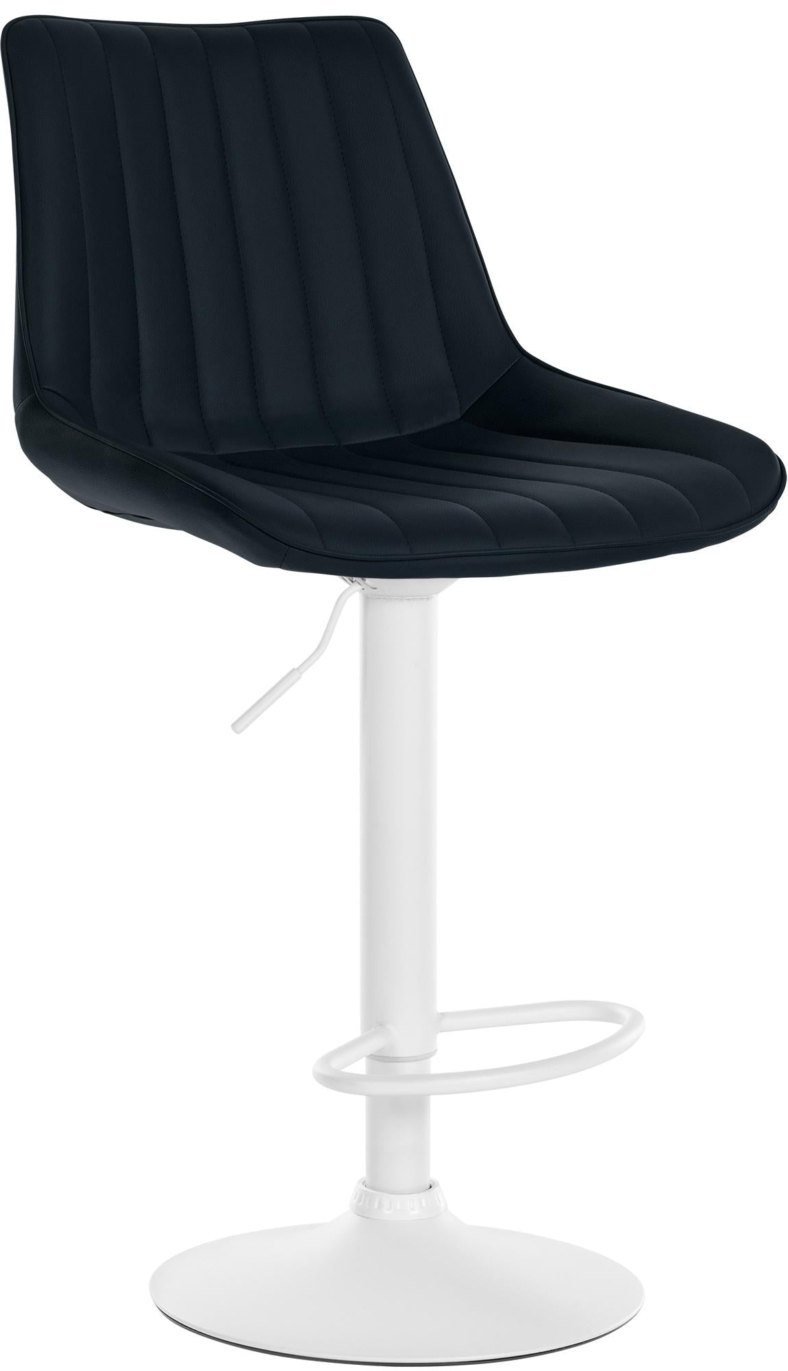 Moderne Kunstleren Barkruk - Stijlvolle Barstoel - Fantastisch Zitcomfort, 360° Draaibaar Kleur zwart Onderstel Kleur wit