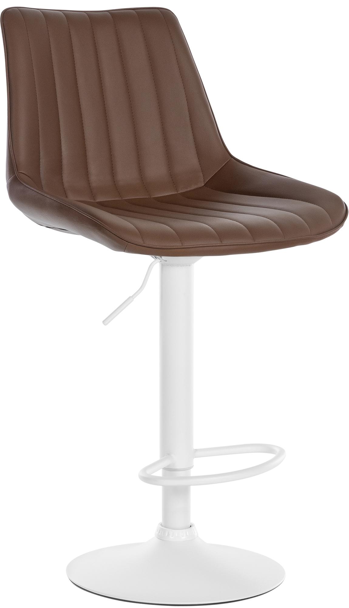 Moderne Kunstleren Barkruk - Stijlvolle Barstoel - Fantastisch Zitcomfort, 360° Draaibaar Kleur bruin Onderstel Kleur wit