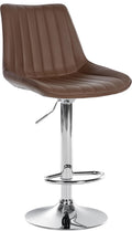 Moderne Kunstleren Barkruk - Stijlvolle Barstoel - Fantastisch Zitcomfort, 360° Draaibaar Kleur bruin Onderstel Kleur chroom