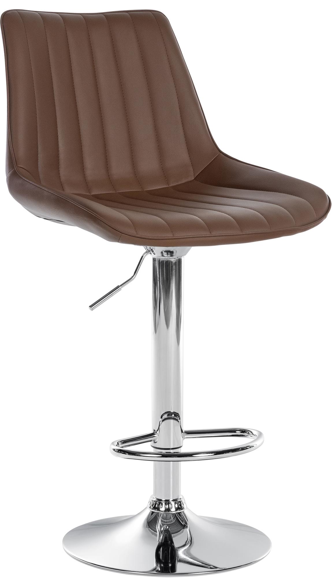 Moderne Kunstleren Barkruk - Stijlvolle Barstoel - Fantastisch Zitcomfort, 360° Draaibaar Kleur bruin Onderstel Kleur chroom