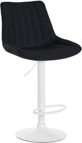 Moderne Barkruk - Stoffen Kruk - Fantastisch Zitcomfort Kleur zwart Onderstel Kleur wit