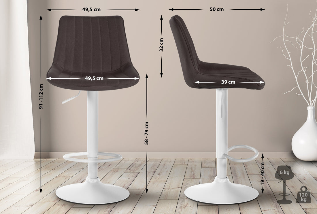 Moderne Barkruk - Barstoel - 360° Draaibaar Voor Extra Comfort Kleur taupe