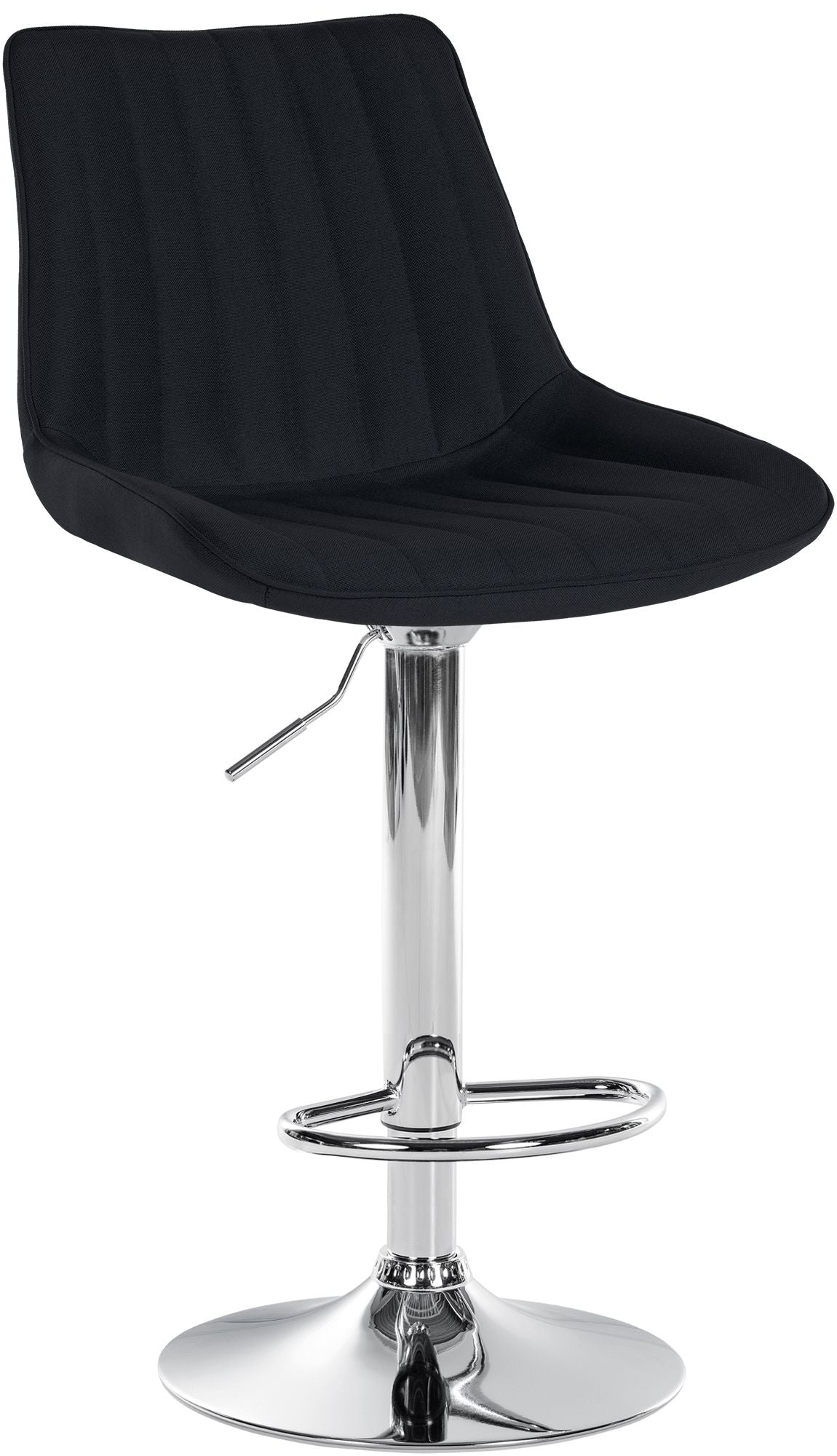 Moderne Barkruk - Stoffen Kruk - Fantastisch Zitcomfort Kleur zwart Onderstel Kleur chroom