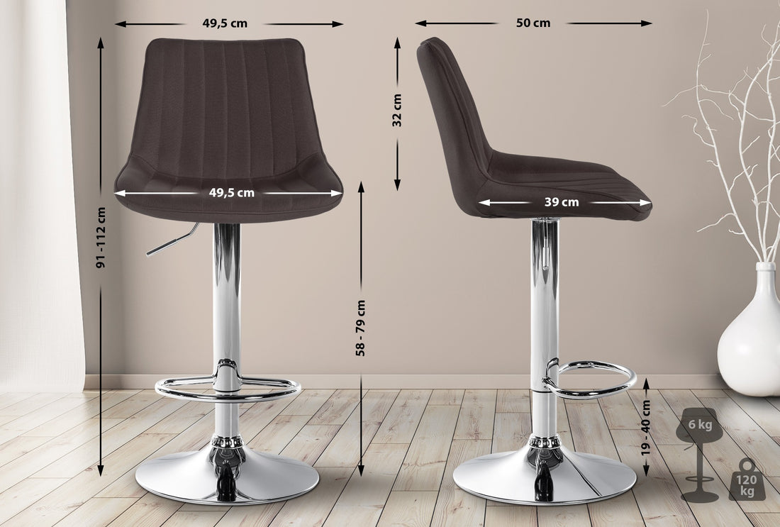 Moderne Barkruk - Kruk - Ergonomische Zitting, Stijlvol Design Kleur taupe