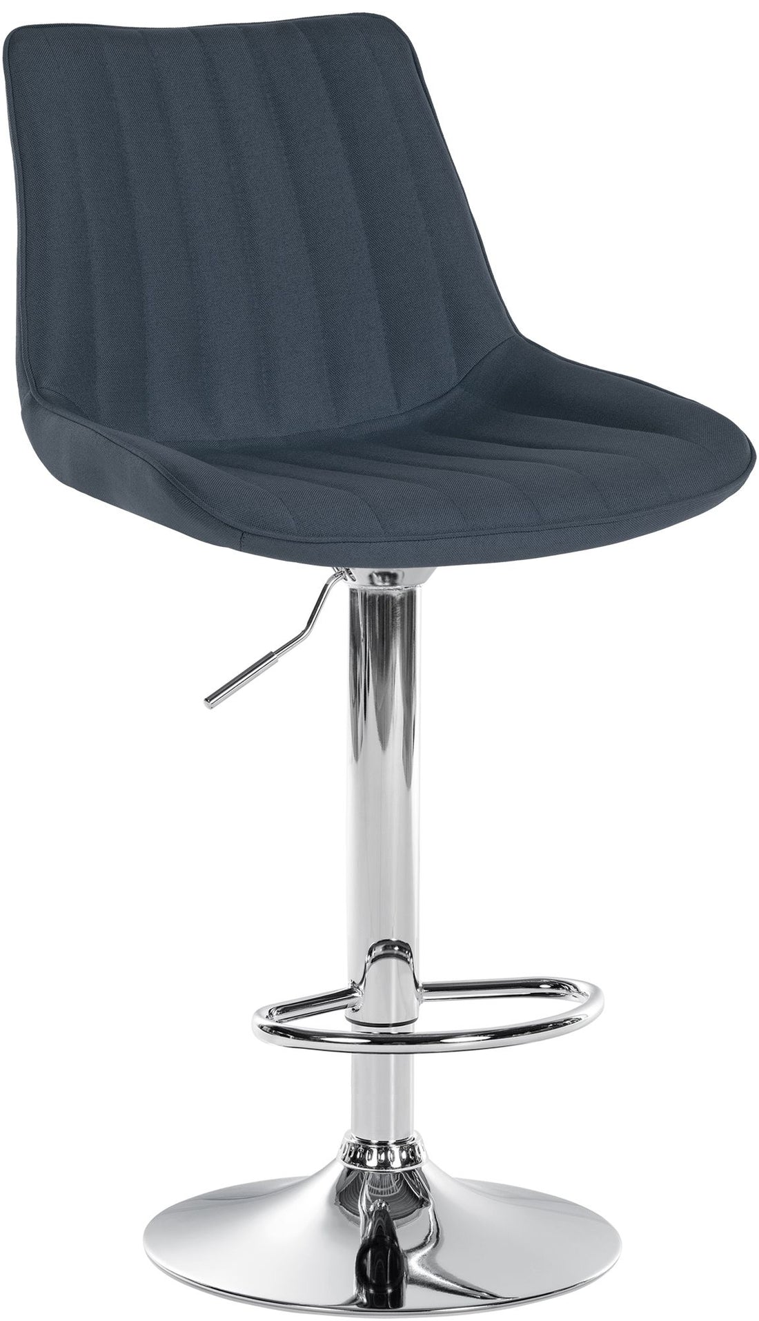 Moderne Barkruk met Stoffen Zitting - Stijlvolle Kruk - Ergonomisch Zitcomfort, 360° Draaibaar Kleur donkergrijs