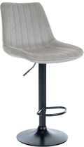 Moderne Barstoel Samt - Fluweel, Ergonomisch Comfort, 360° Draaibaar Kleur grijs Onderstel Kleur zwart