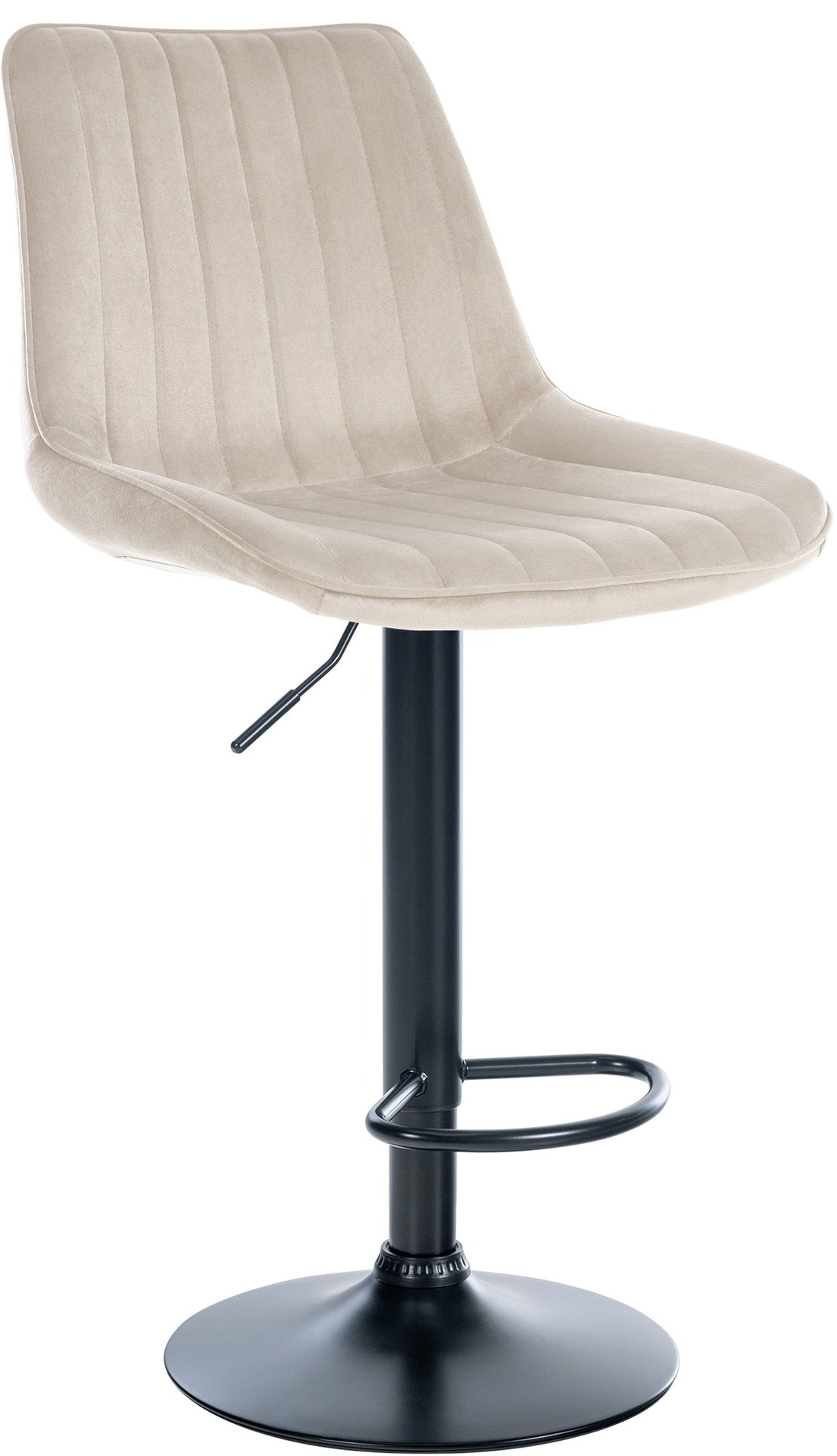 Moderne Barstoel Samt - Fluweel, Ergonomisch Comfort, 360° Draaibaar Kleur grijs Onderstel Kleur zwart