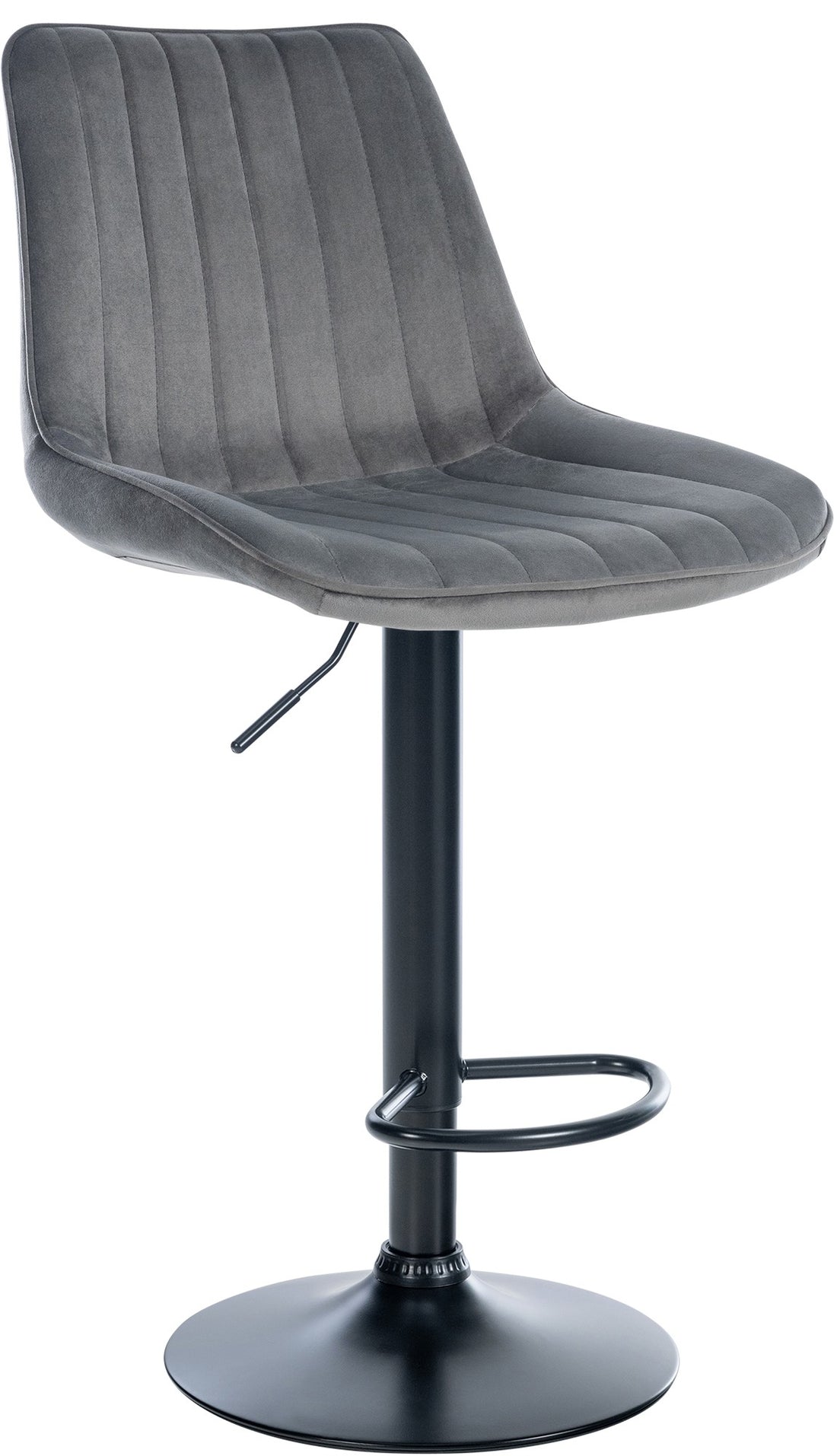 Velvet Barkruk - Barstoel - Ergonomisch Comfort, Verstelbaar en Draaibaar Ontwerp Kleur donkergrijs