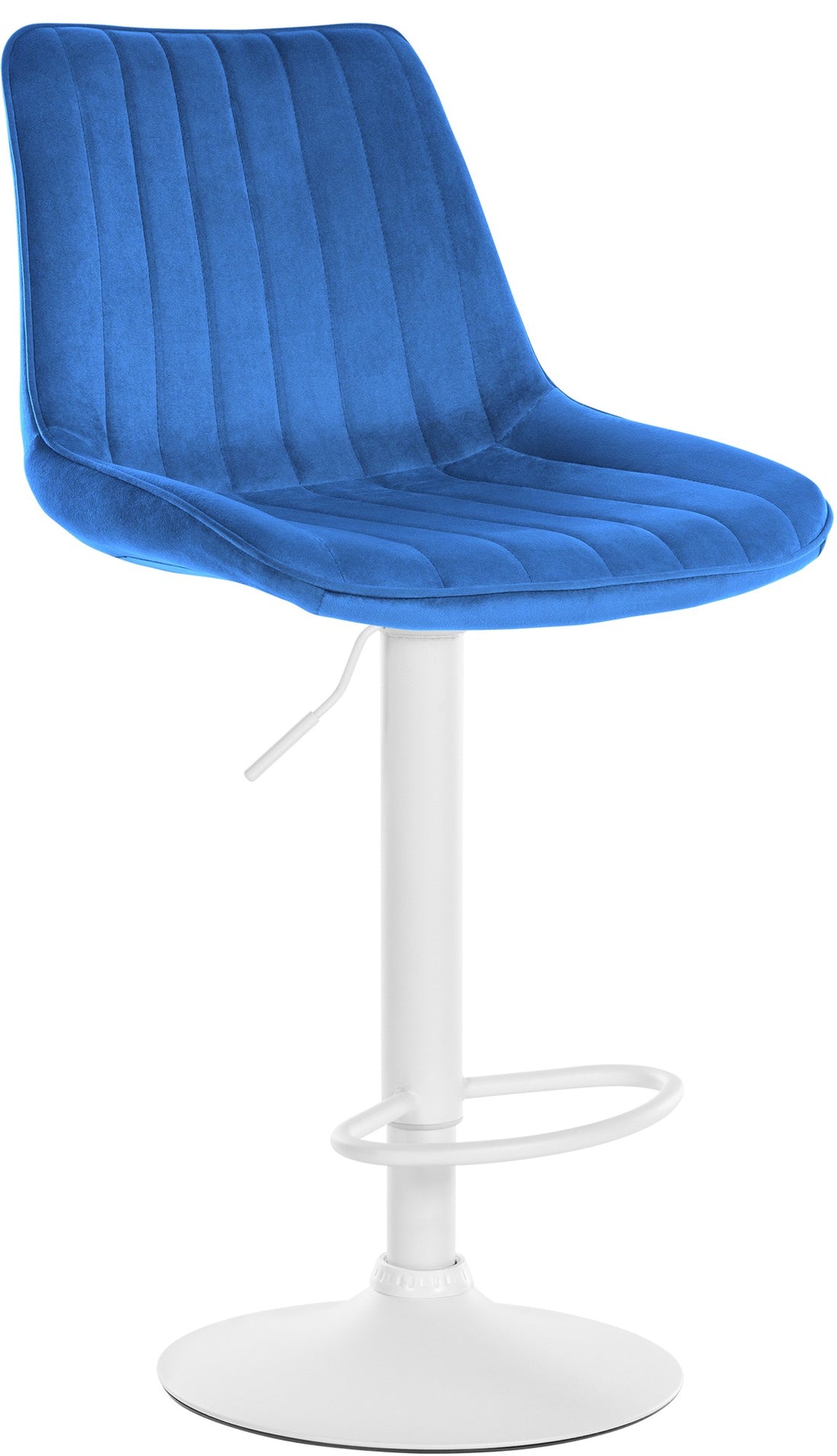 Barkruk Fluweel - Kruk - In Hoogte Verstelbaar - Stijlvol en Comfortabel Zitten Kleur blauw