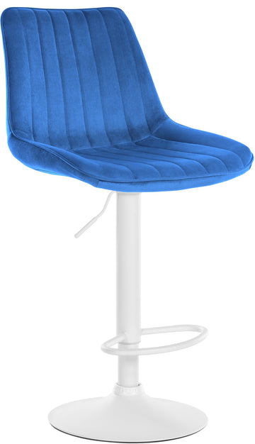Barkruk Fluweel - Kruk - In Hoogte Verstelbaar - Stijlvol en Comfortabel Zitten Kleur blauw