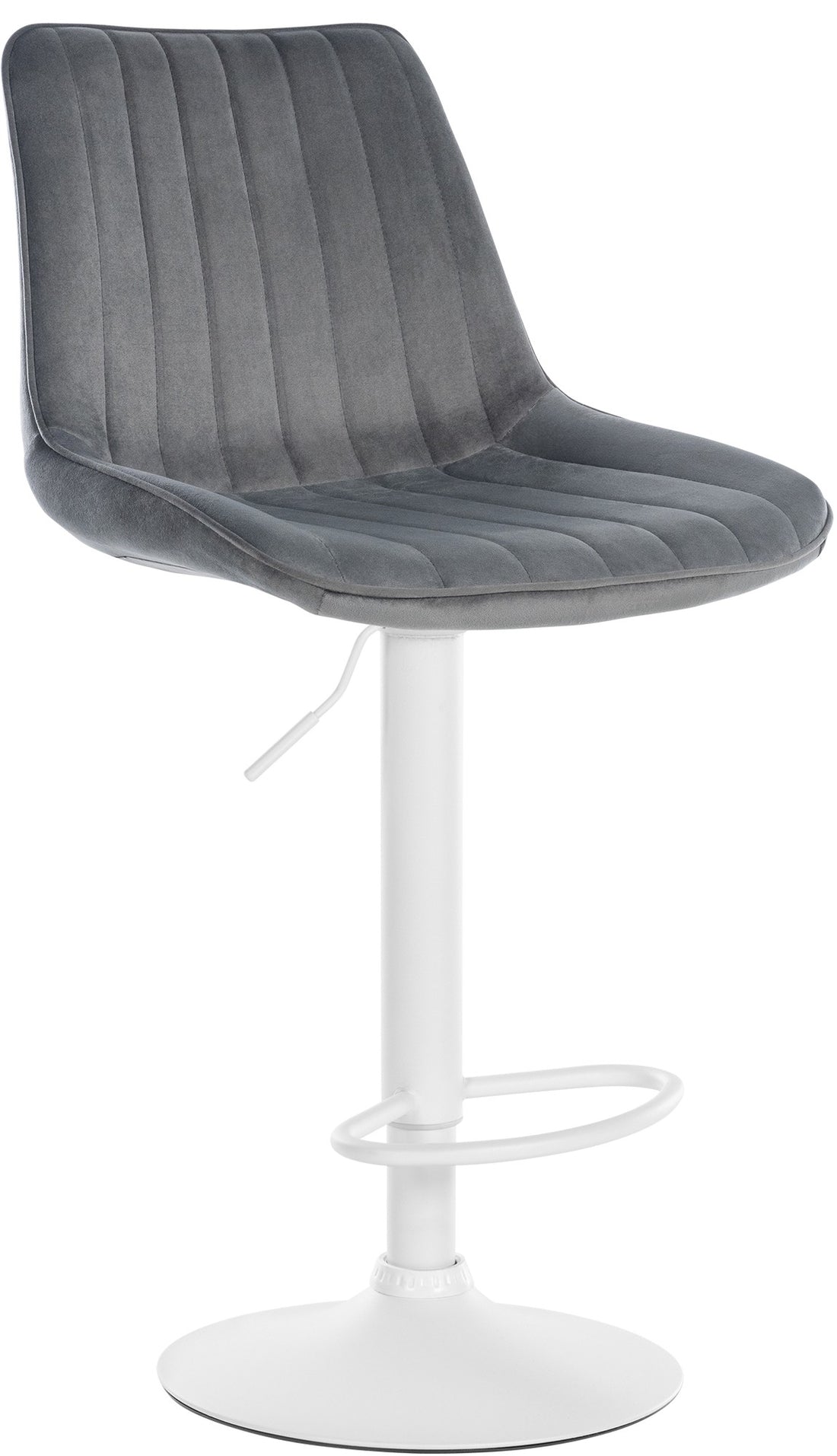 Barkruk Fluweel - Velvet Kruk - Ergonomisch Comfort, 360° Draaibaar - Metalen Onderstel Kleur donkergrijs