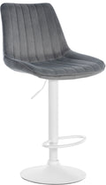Barkruk Fluweel - Velvet Kruk - Ergonomisch Comfort, 360° Draaibaar - Metalen Onderstel Kleur donkergrijs