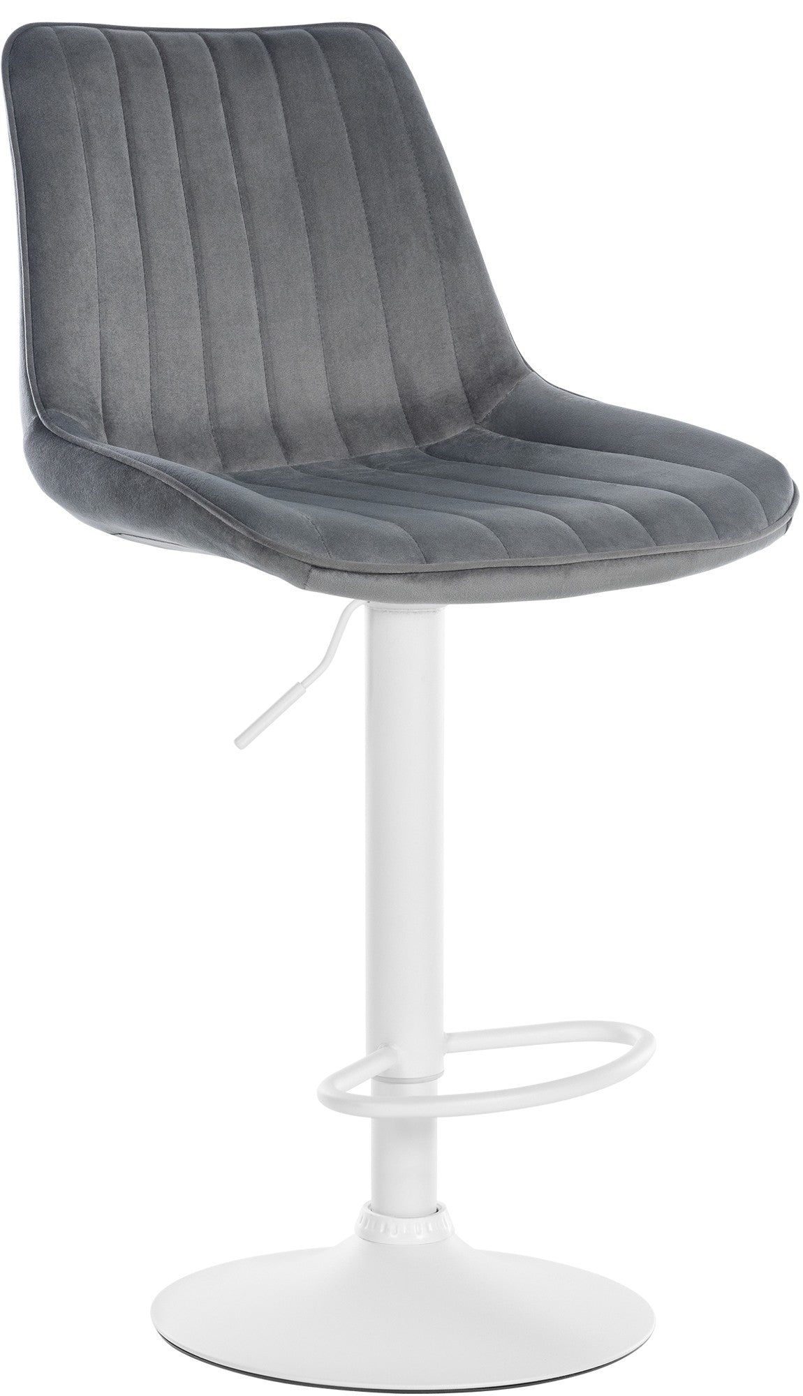 Barkruk Fluweel - Velvet Kruk - Ergonomisch Comfort, 360° Draaibaar - Metalen Onderstel Kleur donkergrijs