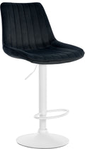 Moderne Barstoel Samt - Fluweel, Ergonomisch Comfort, 360° Draaibaar Kleur zwart Onderstel Kleur wit