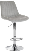 Moderne Barstoel Samt - Fluweel, Ergonomisch Comfort, 360° Draaibaar Kleur grijs Onderstel Kleur chroom