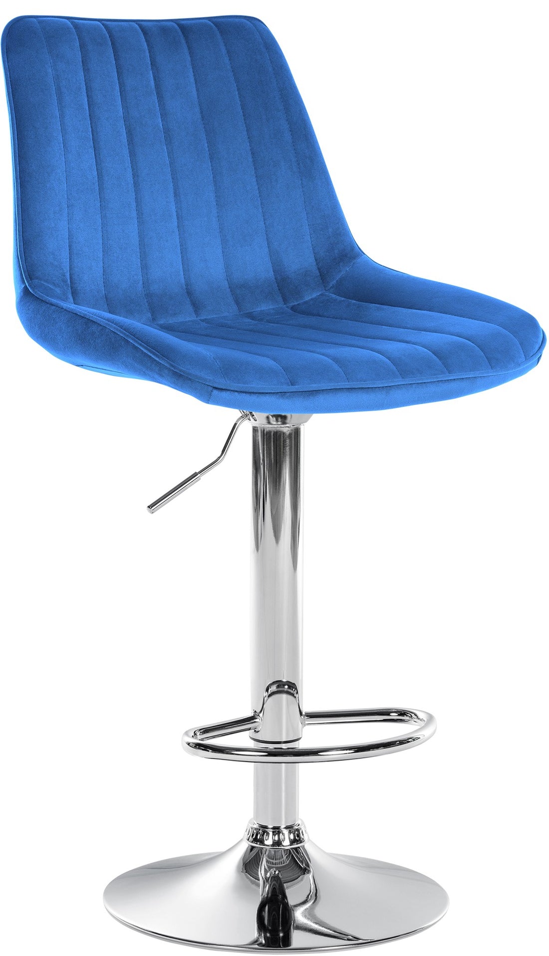 Fluwelen Barkruk - Velvet - Hoogte Verstelbaar Design, Comfortabele Rugleuning Kleur blauw