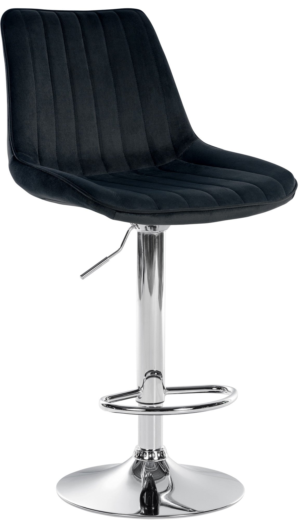 Moderne Barstoel Samt - Fluweel, Ergonomisch Comfort, 360° Draaibaar Kleur zwart Onderstel Kleur chroom