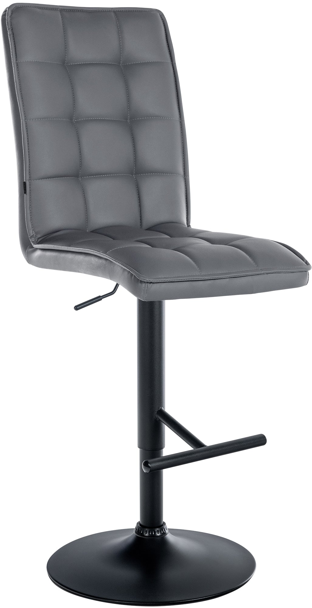 Elegant Kunstleren Barkruk - Modern Design - In Hoogte Verstelbaar en 360° Draaibaar Kleur grijs