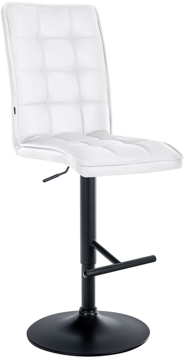 Barkruk van Kunstleer - Hoge Stoel - Comfortabele Zitervaring, 360° Draaibaar & Verstelbaar Kleur wit