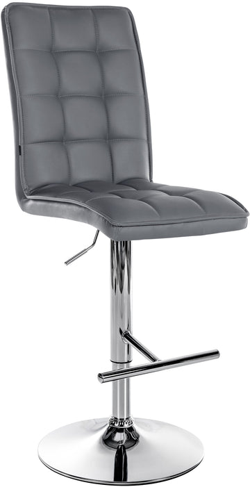 Kunstleren Barkruk - Stijlvolle Kruk - Comfortabele Rugleuning, In Hoogte Verstelbaar Kleur grijs