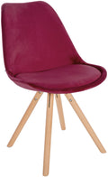 Eetkamerstoel Fluweel - Velvet Stoel, Langdurig Comfort - Hoogwaardig Design Kleur bordeauxrood