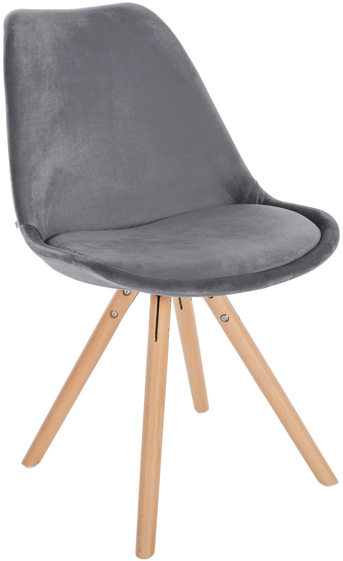 Eetkamerstoel, Fluwelen Stoel, Optimaal Comfort - Houten Frame Design Kleur grijs