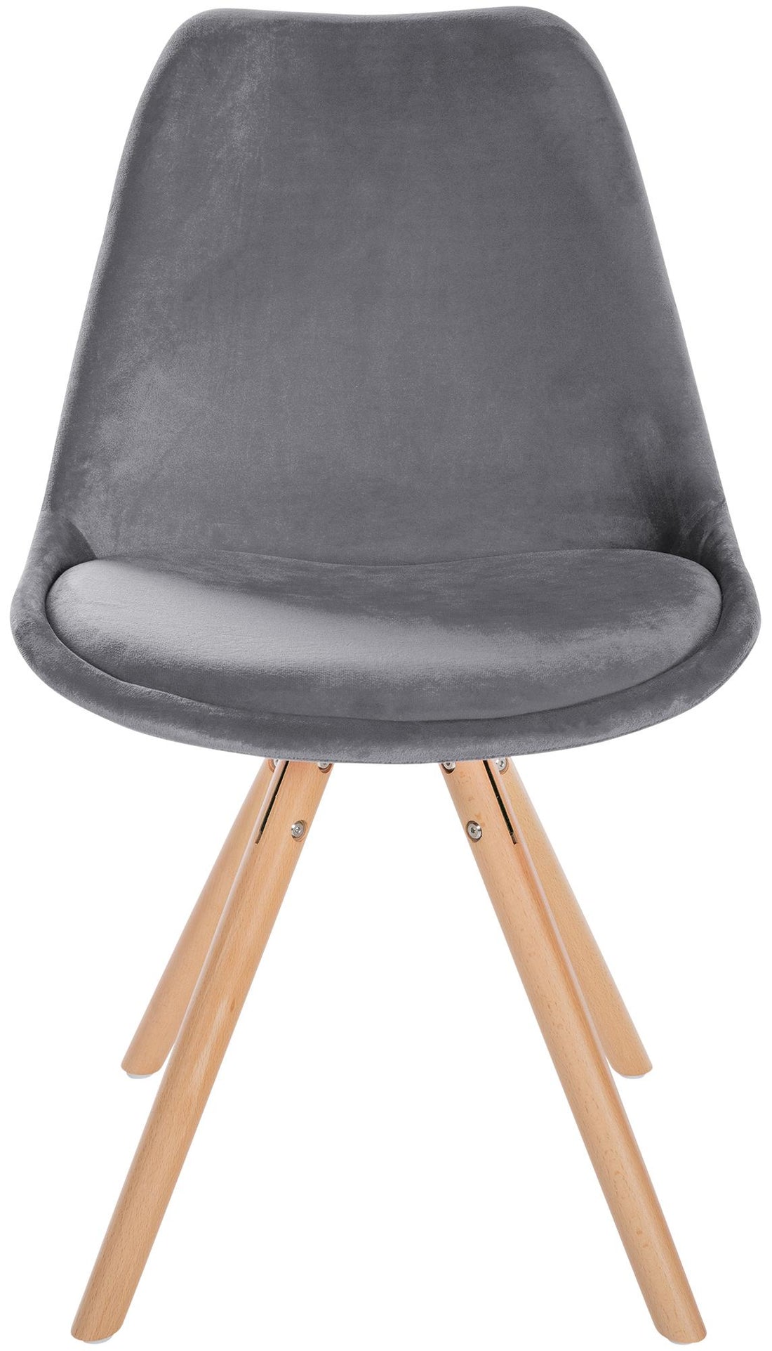 Eetkamerstoel, Fluwelen Stoel, Optimaal Comfort - Houten Frame Design Kleur grijs
