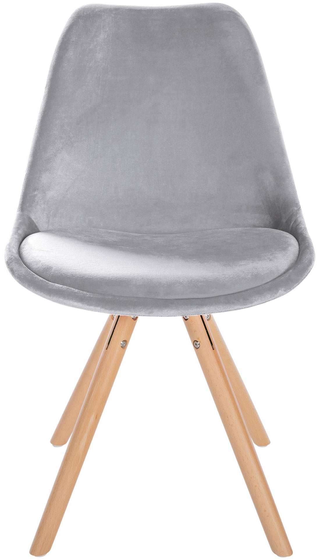 Eetkamerstoel - Fluwelen Stoel, Comfortabel Zitcomfort, Houten Frame Kleur lichtgrijs