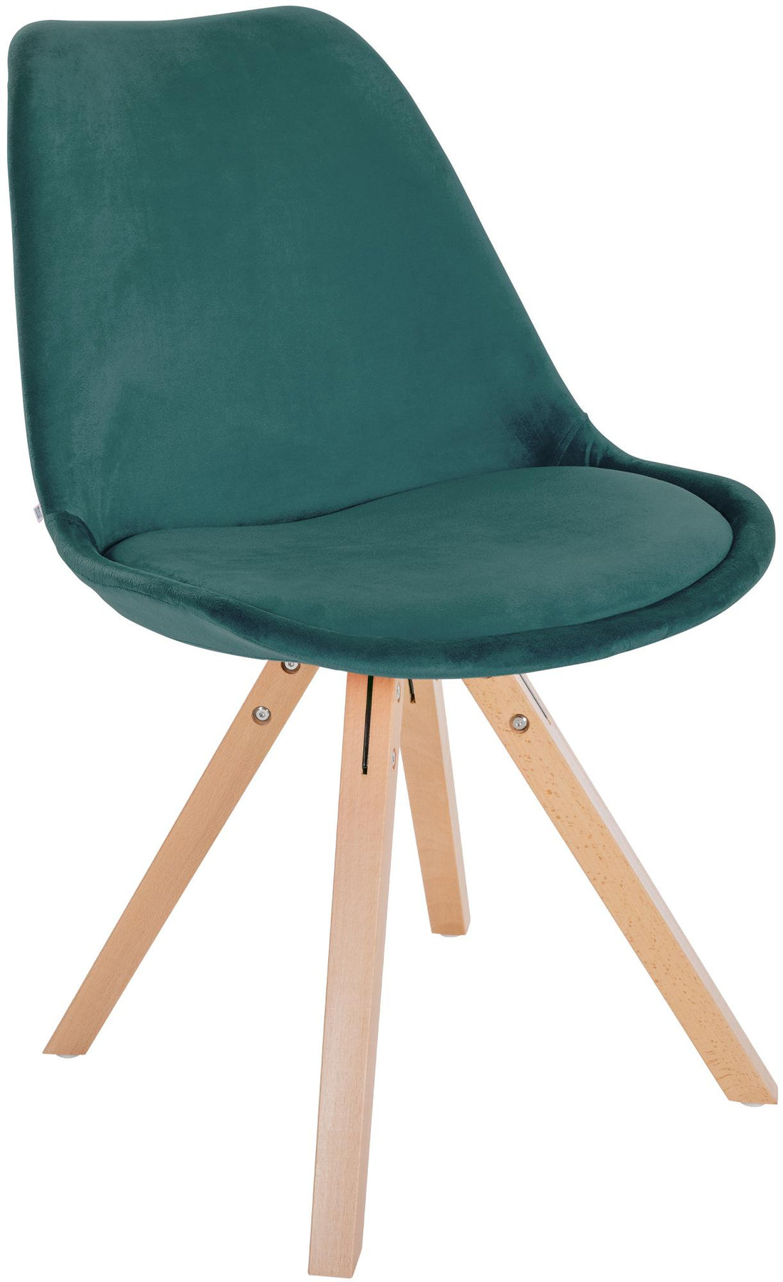Eetkamerstoel met Fluwelen Bekleding - Comfortabel - Stijlvolle Mix van Fluweel en Hout Kleur groen