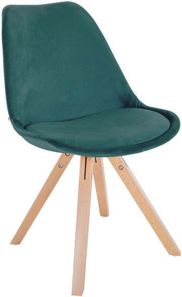 Eetkamerstoel met Fluwelen Bekleding - Comfortabel - Stijlvolle Mix van Fluweel en Hout Kleur groen