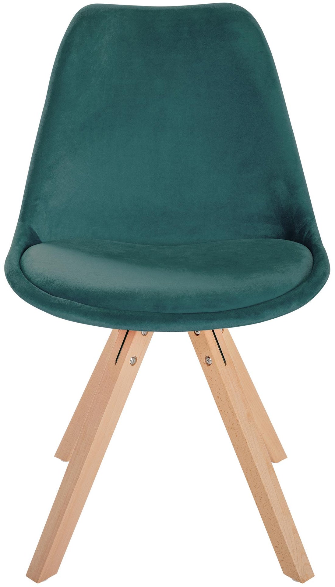 Eetkamerstoel met Fluwelen Bekleding - Comfortabel - Stijlvolle Mix van Fluweel en Hout Kleur groen