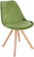 Fluwelen Eetkamerstoel - Velvet Stoel - Langdurig Comfort met Rugleuning Kleur lichtgroen