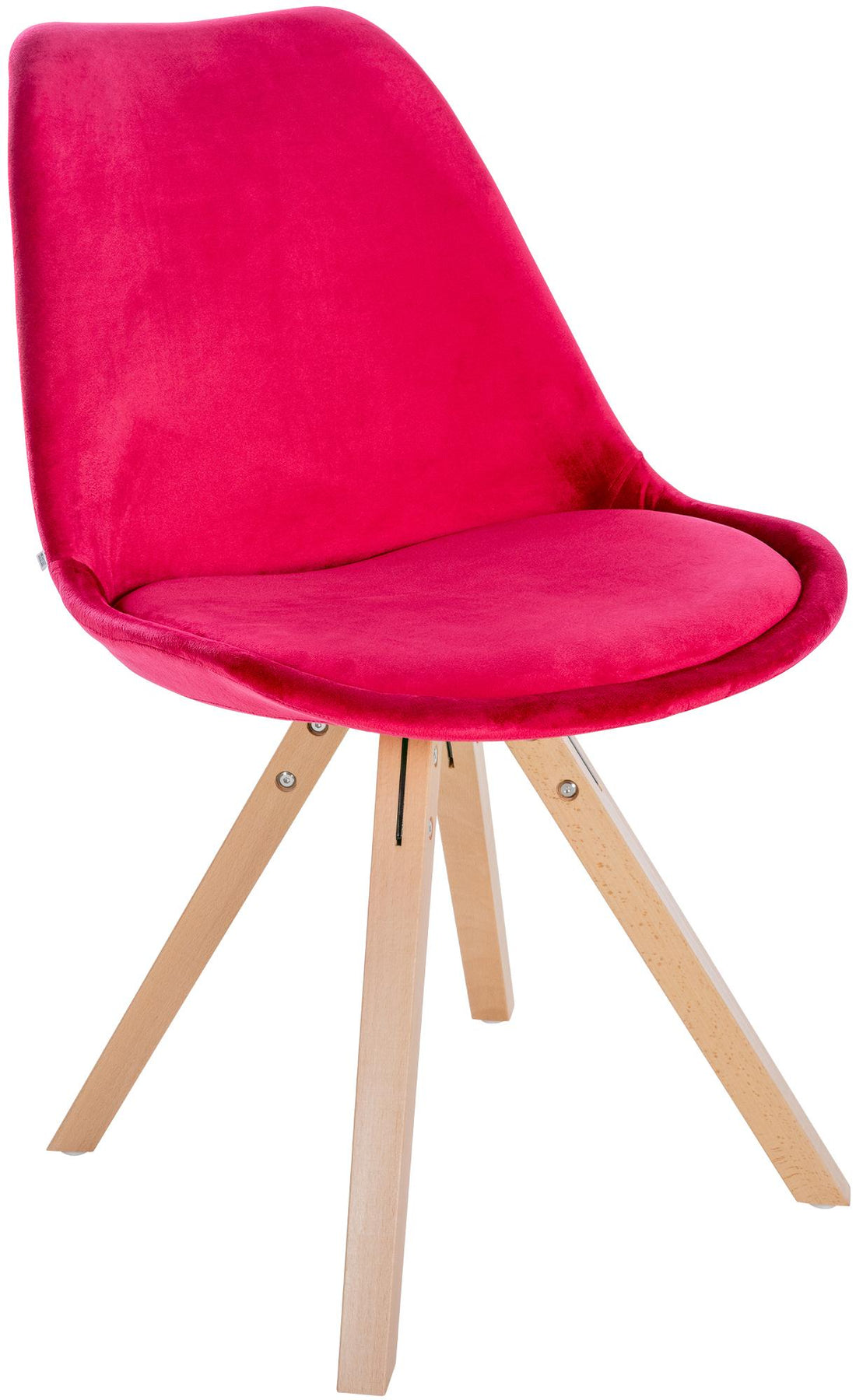 Fluwelen Eetkamerstoel - Luxe Zitstoel - Uitstekend Comfort, Houten Frame Kleur rood