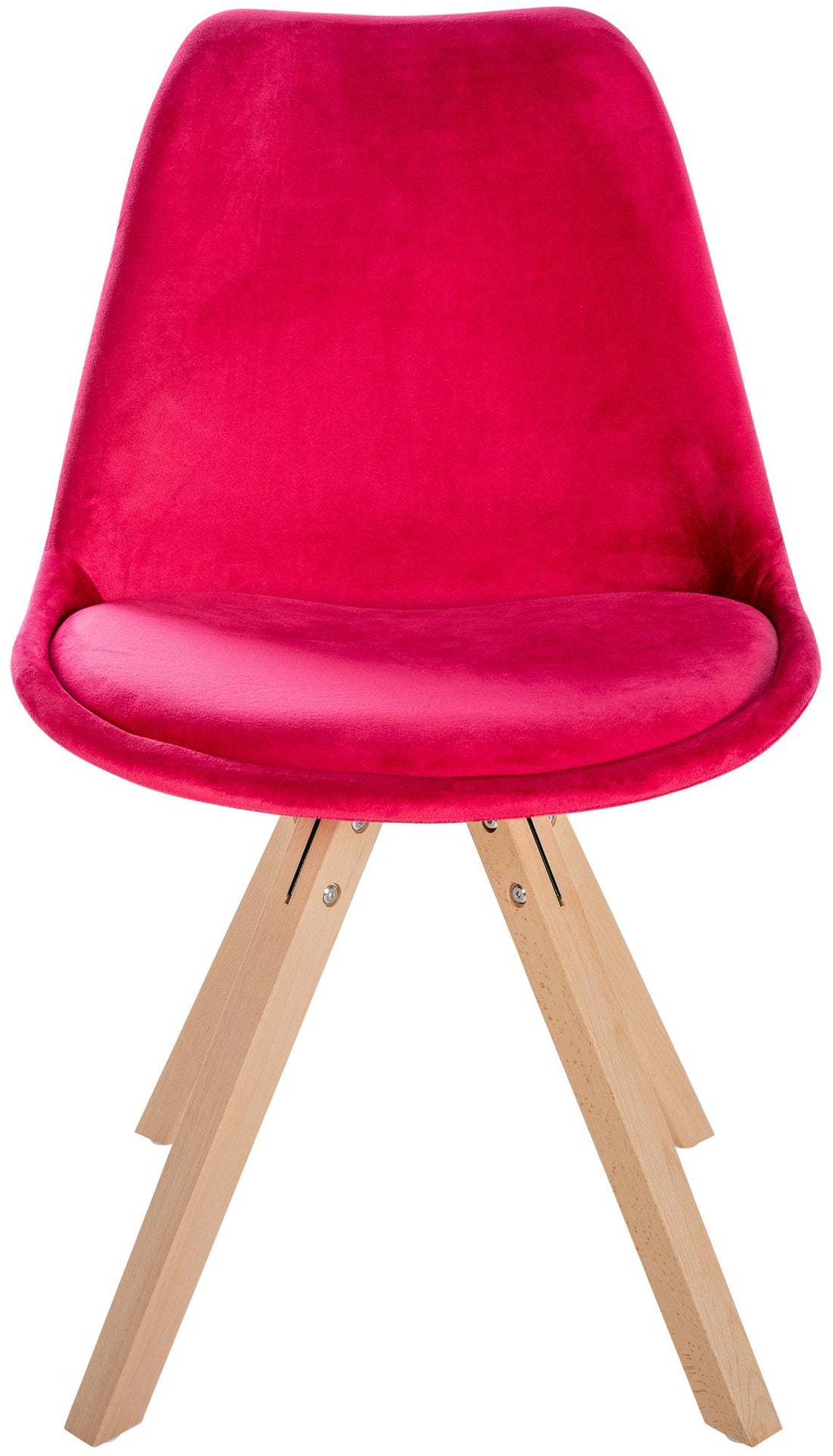 Fluwelen Eetkamerstoel - Luxe Zitstoel - Uitstekend Comfort, Houten Frame Kleur rood